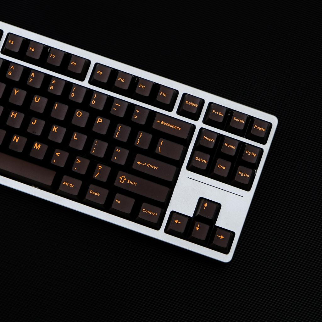 114 Key Ink Orange Custom Semi Transparent Double Shot Key Caps Cherry Profile Translucent ABS Keycaps for MX Switches Keyboard