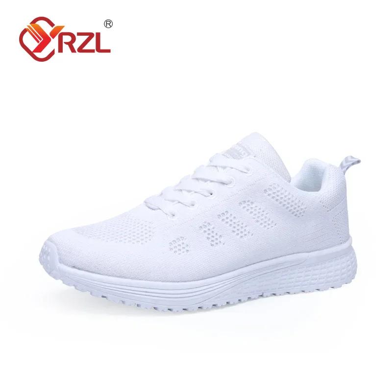 

YRZL Womens Running Shoes Breathable Mesh Trainers Comfortable Sneakers Men Tennis Shoes Unisex Sneakers Women Shoes 35 білий