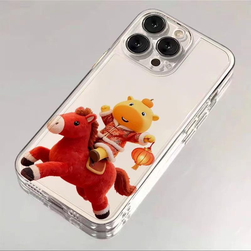 Capybara New Year Horse Riding Case for iPhone 13/14 Pro, 15, 16, 17 Pro Max 14 Pro