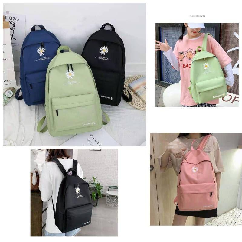 Fresh New Girls Backpack College Style Nylon Daisy Printed Student Schoolbag