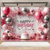 Gold Glitter Pink Blue Birthday Party Photo Backdrop Balloon Star Booth Banner Poster Adult Theme Party Decoration Supplies Gift