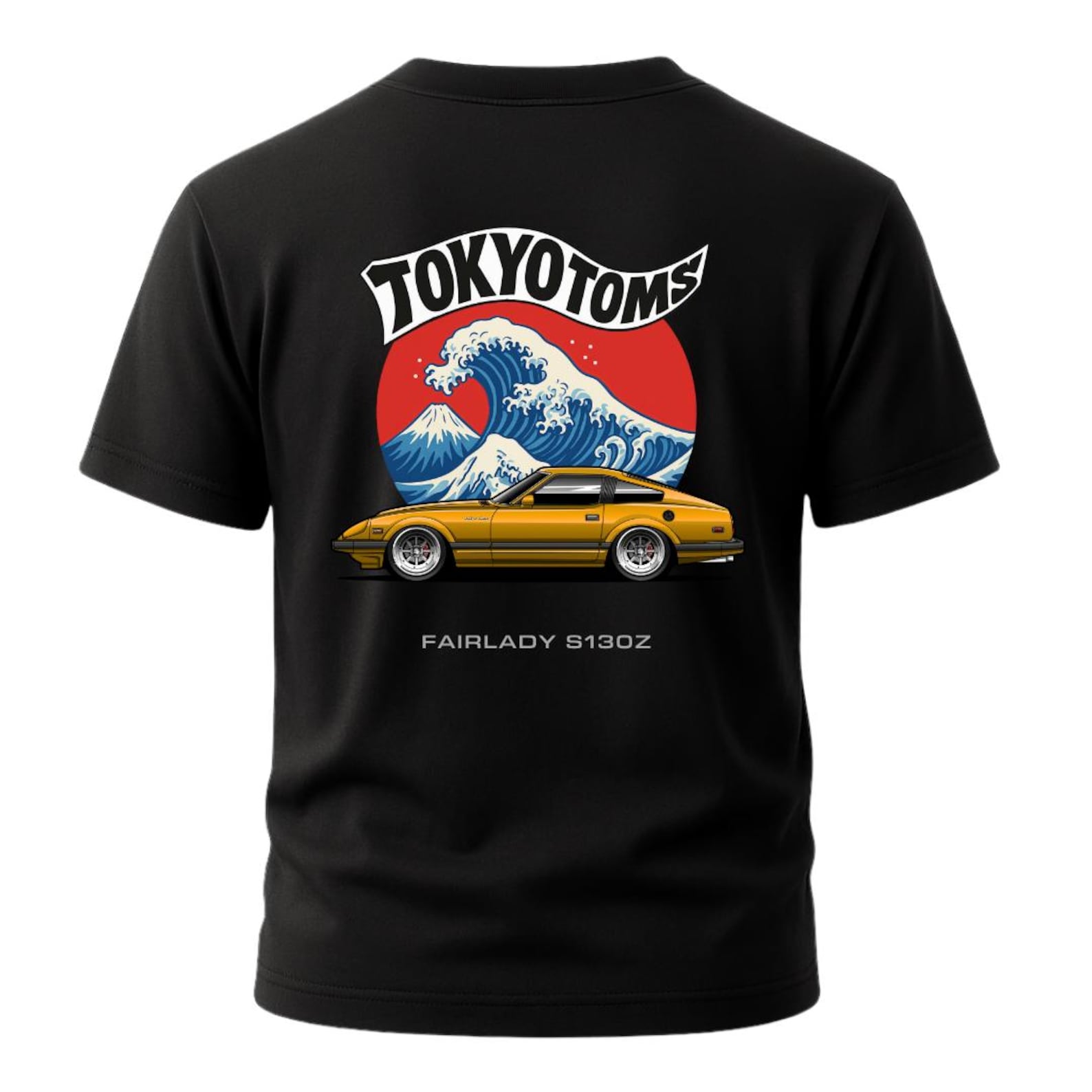 Datsun Fairlady 280ZX T-Shirt - Great Wave Fairlady S130Z Nissan Z Car Guy Gift, Tokyo Toms JDM Japanese Classic Tee, JDM Car Lovers Gift 3XL