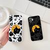 Cartoon Black Cat Phone Case For iPhone 15 11 12 14 13 Pro Max Mini XSM XR SE 7 8 Plus Halloween Ghost Animal Mobile Phone Cover