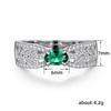 Sterling Blattband Oval Grün Zirkonia Eheringe für Frauen Neu Exquisite Fingeraccessoires Modeschmuck