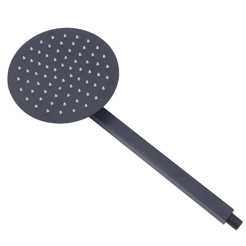 8'' High Pressure Shower Head with 2-Handle Mixer Valve Kit, G1/2" Thread, Wall Mounted Round Rain Shower Faucet Set Black