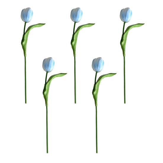 Artificial Tulip Flower 13" Long Stem Fake Tulip Realistic Real Touch PU Faux Flower for Spring Easter Home Kitchen Wedding Decoration