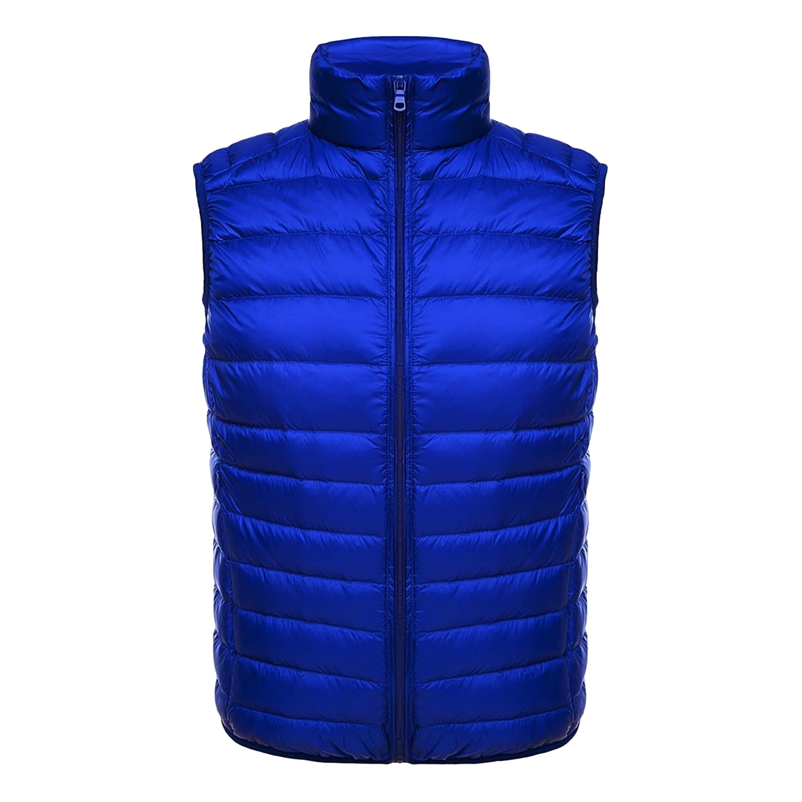 

Зимняя теплая безрукавка для мужчин, легкий пуховый жилет с воротником-стойкой, ветрозащитный, на молнии, компактно складывающийся M