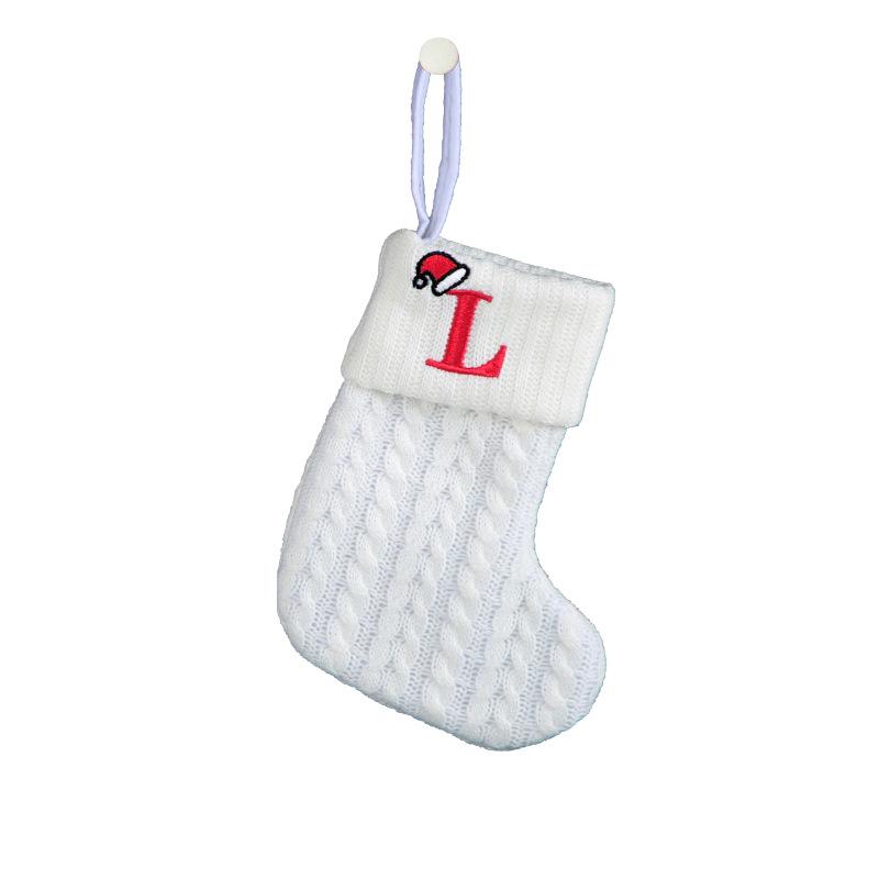 Kids' Embroidered White Knit Christmas Stocking - Holiday Decor