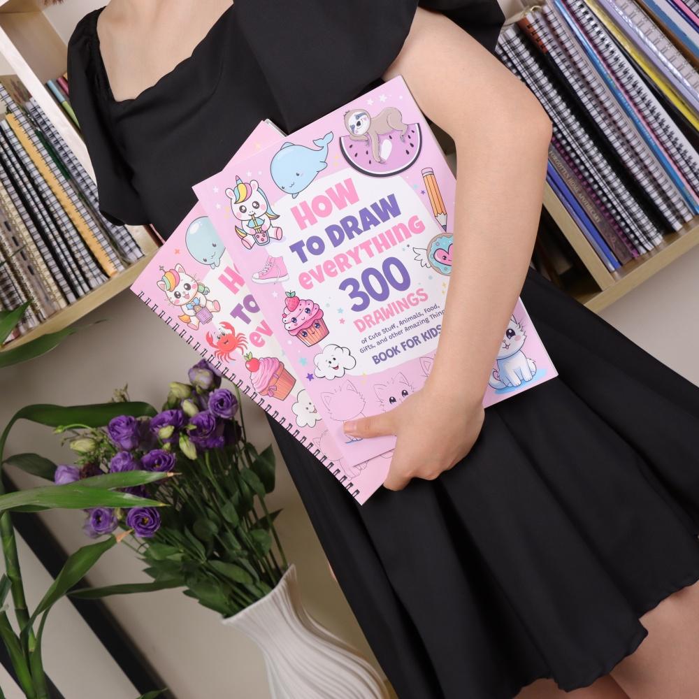 Malbuch - Wie man alles zeichnet: 300 Zeichnungen von niedlichen Sachen, Schritt-für-Schritt einfache Zeichenbücher, Kinderkunstbedarf