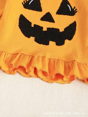 Kids' Halloween Long-Sleeve T-Shirt & Striped Flare Pants Set