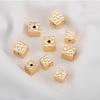 Gold Color Plated Copper Cube Spacers Bead for Jewelry Beads Separator Loose Charm Bead DIY Bracelet Necklace Making Accessories