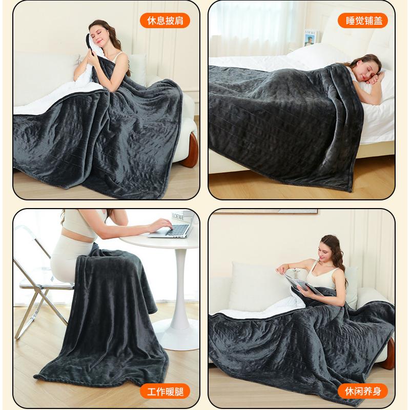 Double Layer Heating Blankets Intelligent Thermostat Heating Blanket Napping Sofa Blanket Quickly Heats Up and Keeps Warm Bed Sheets Are Washable