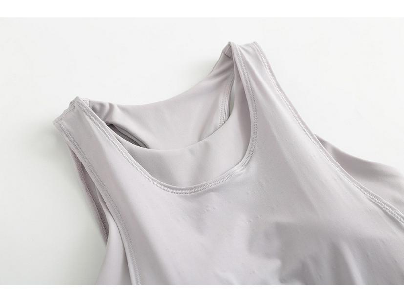 Women's Shockproof Summer Yoga Vest with Chest Pad - 2-in-1 Loose Running Fitness Top