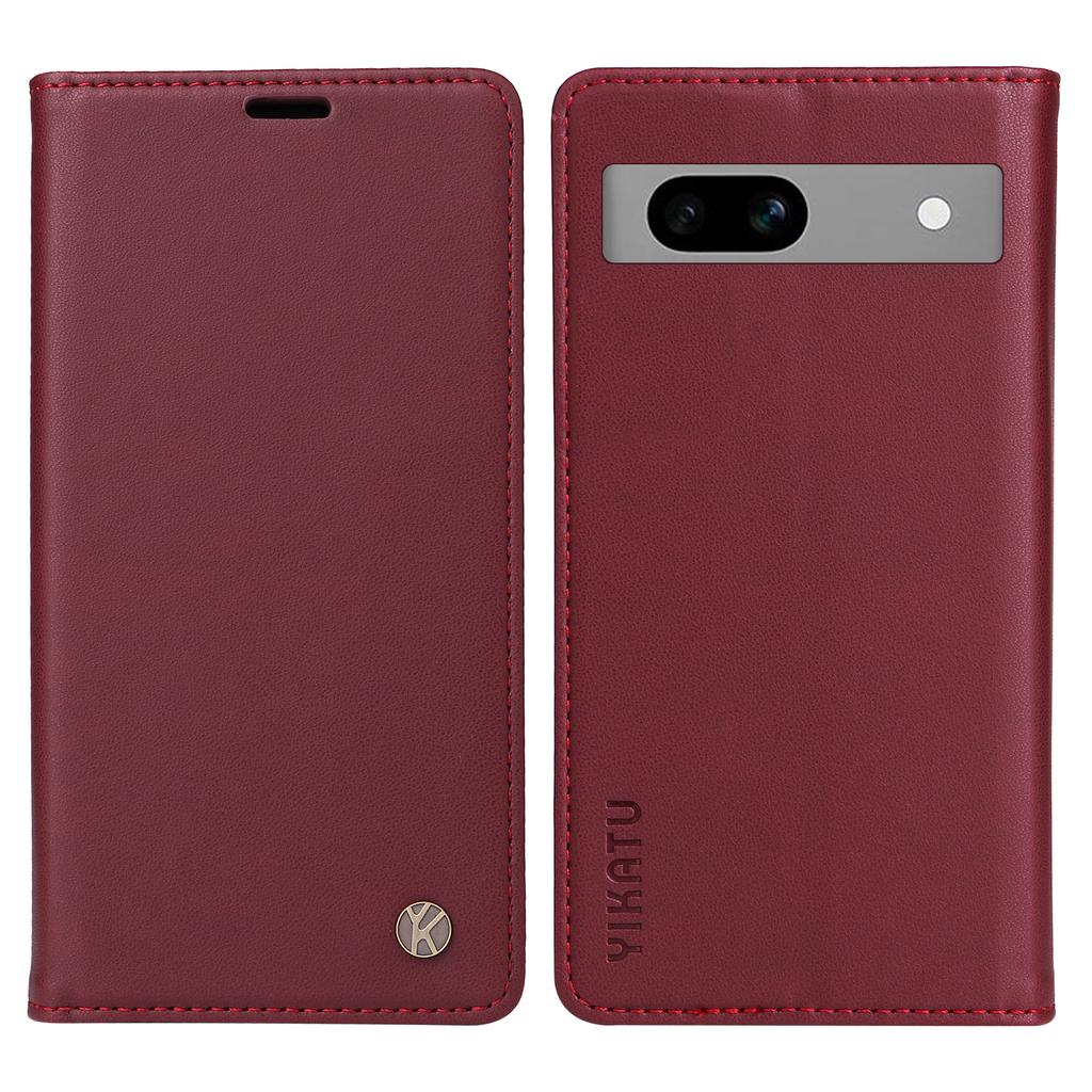 YIKATU YK-001 For Google Pixel 7a Leather Case Magnetic Closure Ultra thin Phone Case
