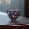 130ml Yixing Zisha Hand-painted Butterfly Teacup Retro Tea Bowl Single Cups Tea-tasting Fragrance Cup Jianzhan Master Cups Craft