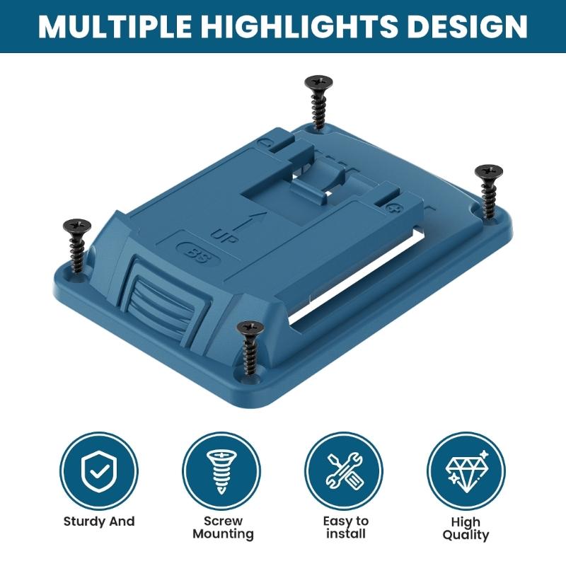 Pack of 5 Wall Mounted Holder Base Support for 18V Tool Plastic Storage Solution for Workshop and Garage Organization