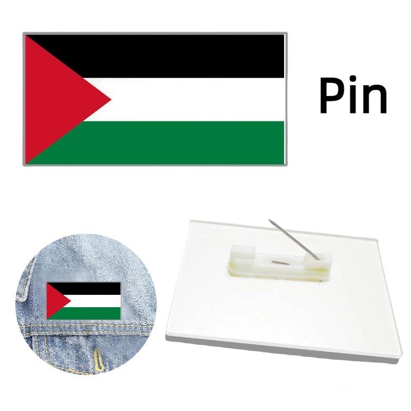 Gaza Palestine Flag Brooch Pin Acrylic Badge Clothes Accessories Gift Souvenir