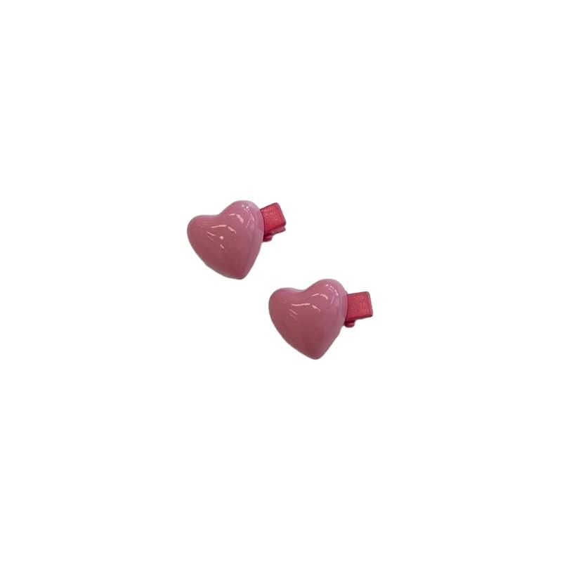 Pink Heart Hair Clip for Women - Small, Cute Side Bang Accessory