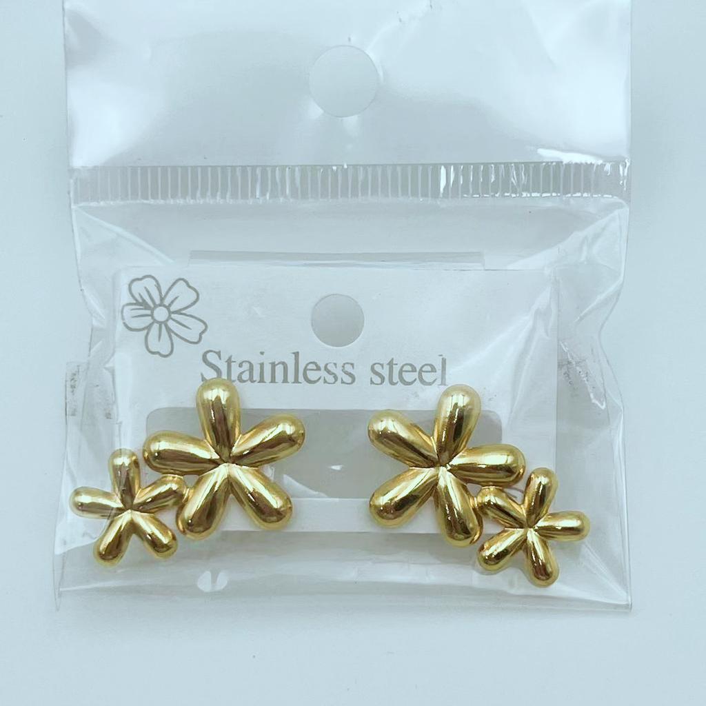 European American Trendy Cross-Border Punk Cold Wind Stainless Steel Earrings Geometric Irregular Drop Fashion Jewelry