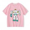 Robots Print Anime Cotton Kawaii Children T-shirt Short Sleeve Boys and Girls Tshirt Summer Tops Graphic Tee-shirt