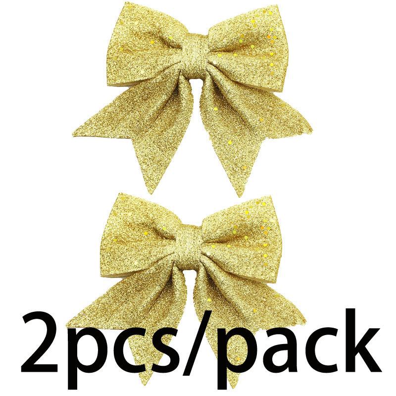 

(2 Pcs/pack) 15*12.5cm Christmas Bow Pearl Cotton Christmas Tree Decoration Pendant Wall Display Window Scene Props Hairpin DIY 15x12.5cm золотой