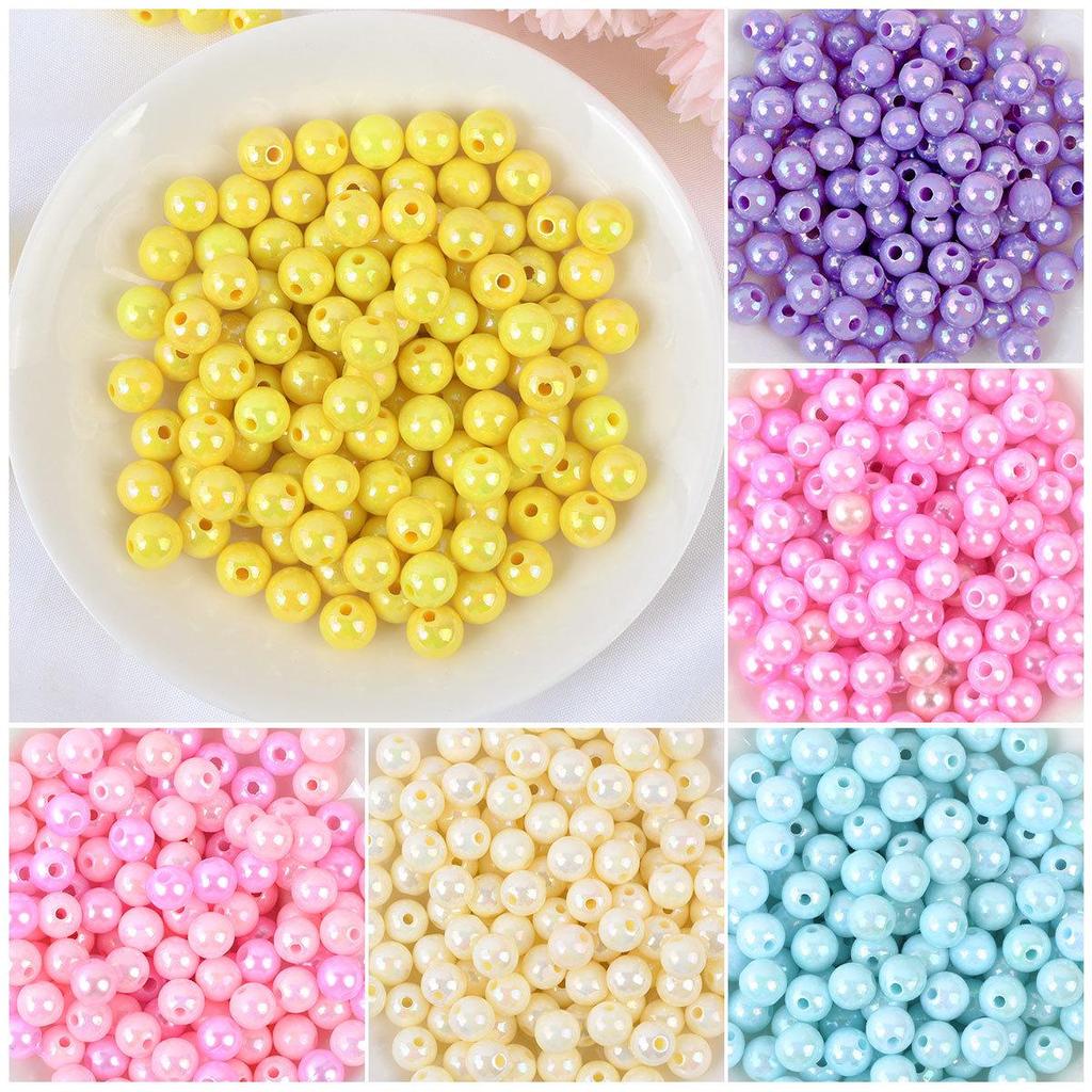 Acrylic Solid Color Round Beads for DIY Jewelry Bracelet Making