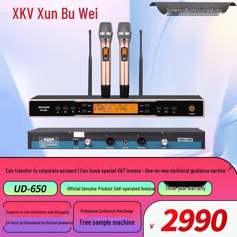 Xun Er Wei UD-650 Professional Wireless Dual Handheld Microphone (CN version)