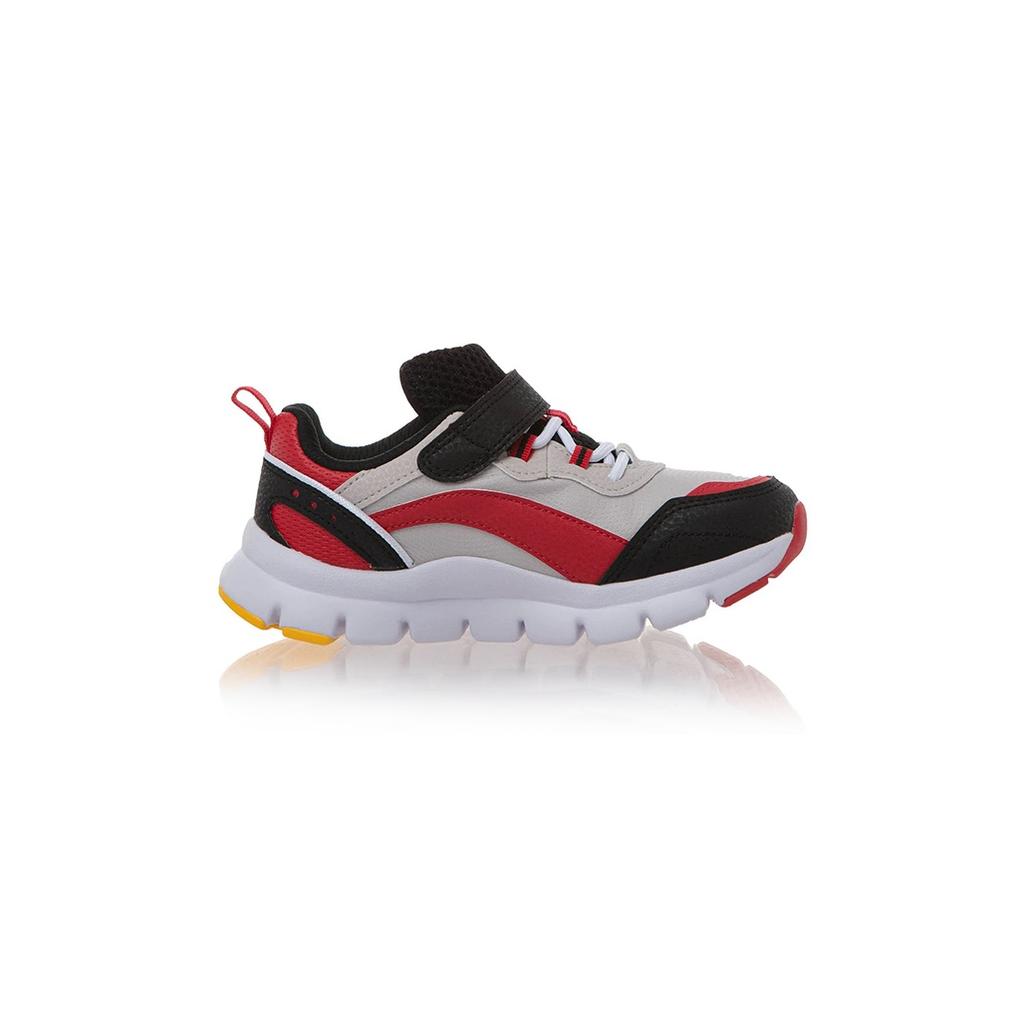 Li Ning Dětské Aurora Wind V2 Pohodlné Protiskluzové Odolné proti Opotřebení Prodyšné Běžecké Boty s Nízkým Svrškem Dětské tenisky Šedá Červená YKNR096-15