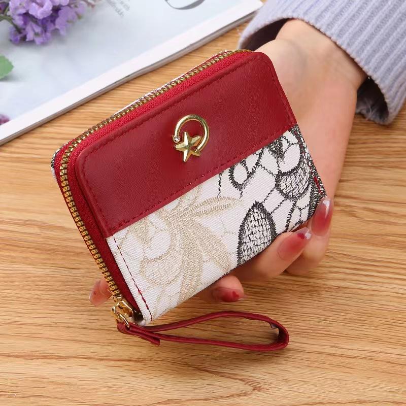 Gorący klasyczny modny damski skórzany portfel (9 przegródek na karty, 2 przegródki na gotówkę) Lekka, luksusowa torba damska dla dziewczyny, studentki