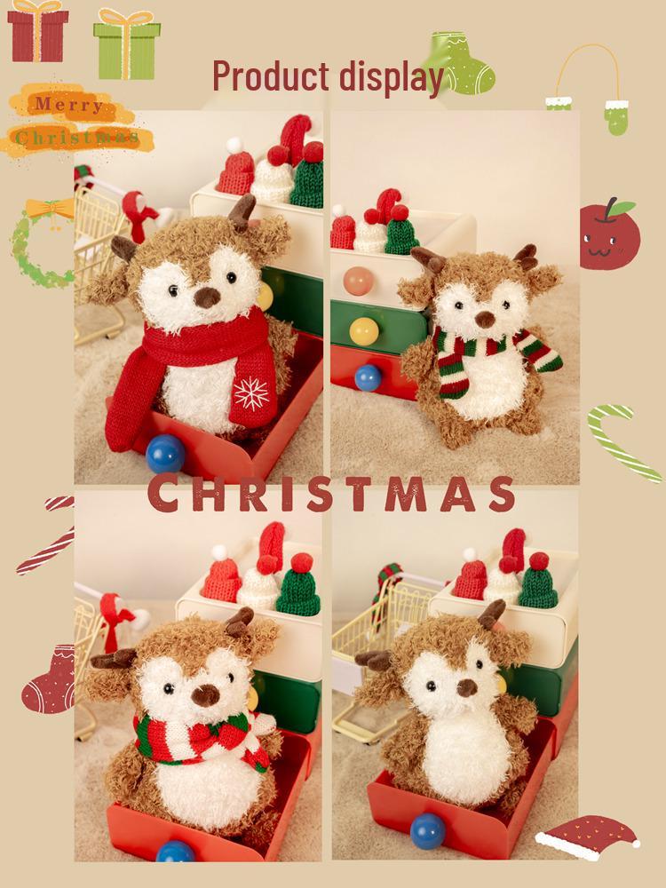 2024 Christmas Reindeer Scarf & Holiday Figurine Gift