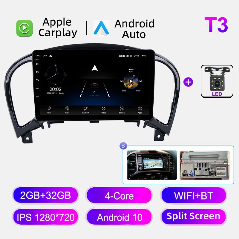 4G WIFI Car Radio Android 12 For Nissan Juke YF15 2010-2014 Multimedia Video Player BT Carplay GPS Navigation Head Unit No DVD