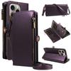Applicable to iPhone 17 Pro Max protective case, zipper wallet, mobile phone case, leather case, anti-drop mobile phone case.