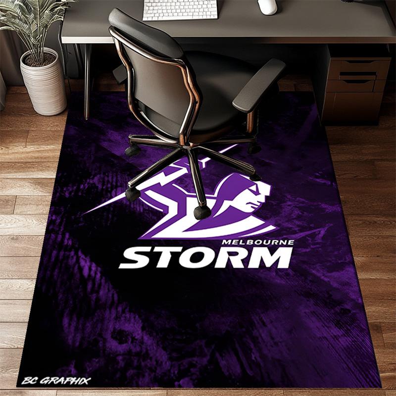 Melbourne Storm Team Rug Office Floor Mat - Machine Washable for Bedroom, bedroom, livingroom, Room Decor Fan Gifts Christmas