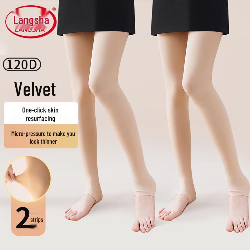 LANGSHA Γυναικείο Βελούδινο Κάλσον Ψευδούς Γυμνού Ποδιού