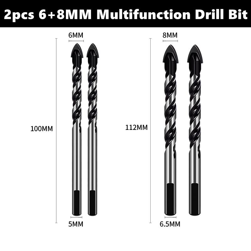 3-12mm Multifunctional Triangle Drill Bit Diamond Drill Set Ceramic Tile Concrete Brick Wood Glass Punching Hole Saw Metal Drill