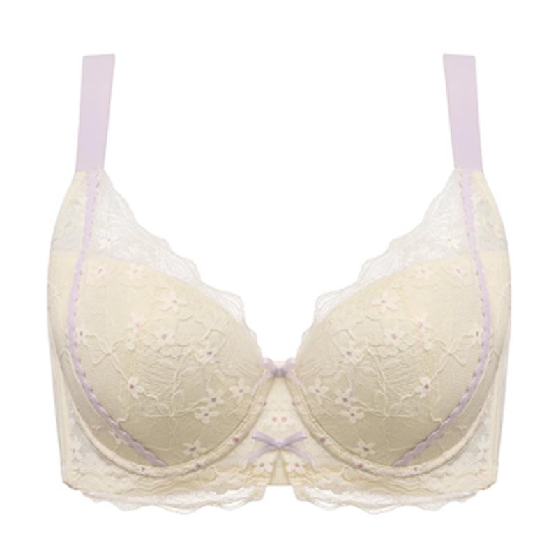 Large Size Underwear Women's Thin Large Breasts Show Size, Sexy Lace Gathers and Collects Secondary Breasts, Anti-sagging Large Size Bra