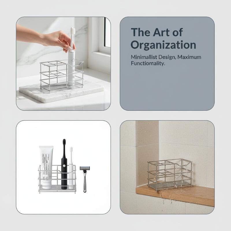 Stainless Steel Toothbrush Holder Rustproof Wall Mounted Razor Storage Rack for Bathroom Shower Vanity Organization