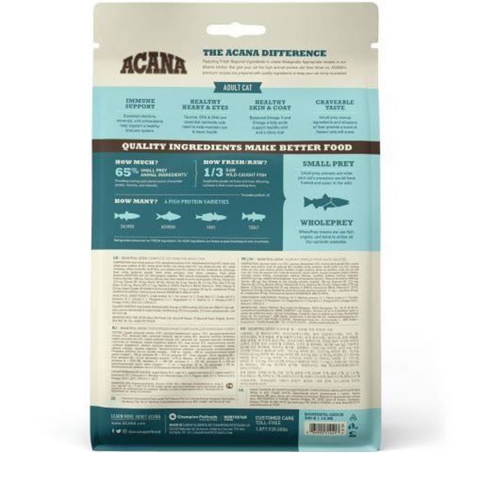 Croquettes Pour Chats - ACANA - Bountiful Catch - 1.8 Kg - Riche En Poissons - Soutient La Santé