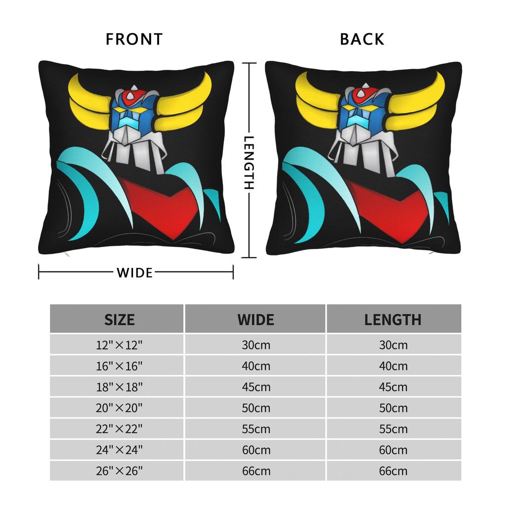 Grendizer Goldorak Pillowcase Soft Polyester Cushion Cover Decor Mazinger Z Anime Robot Throw Pillow Case Cover Home 45*45Cm