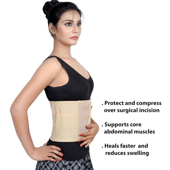 Wonder Care Abdominal Belt After Delivery Belly Binder Stomach Belt Waist Belt for Women Abdomen Beige Color (X-Large)
