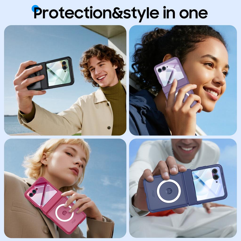 For Motorola Razr Ultra 2025 / Razr Ultra 2026 Magnetic Power,Slim Design,Screen Protector,Hinge Protection,Matte Shockproof Phone Case-Purple