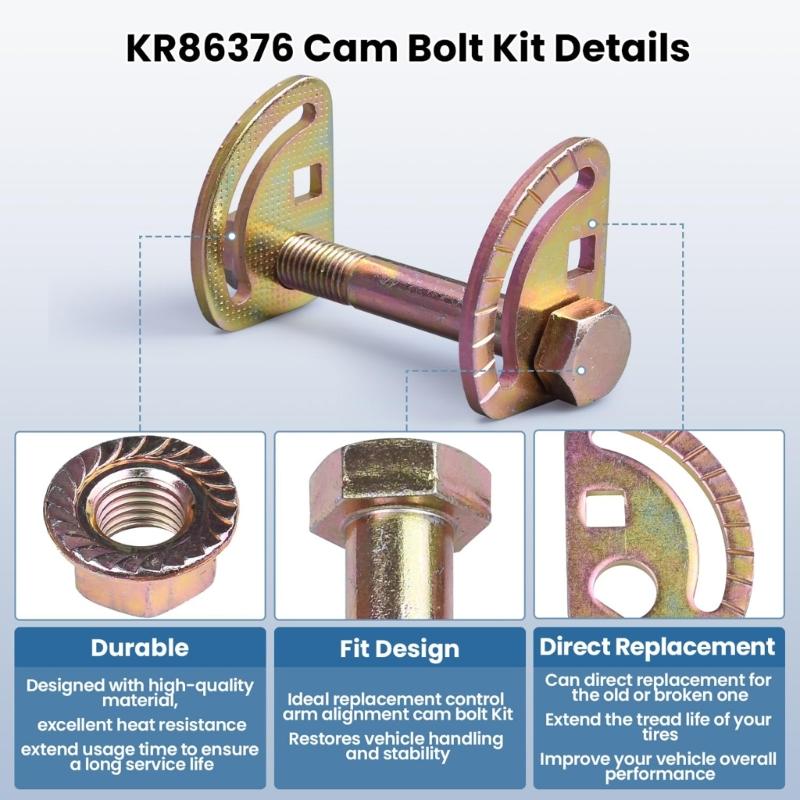 Truck Accessories for 2500HD 3500 2011-2022 Bolt Kit KR86376 Easy Installation Copper Upper Control Arm Bolt