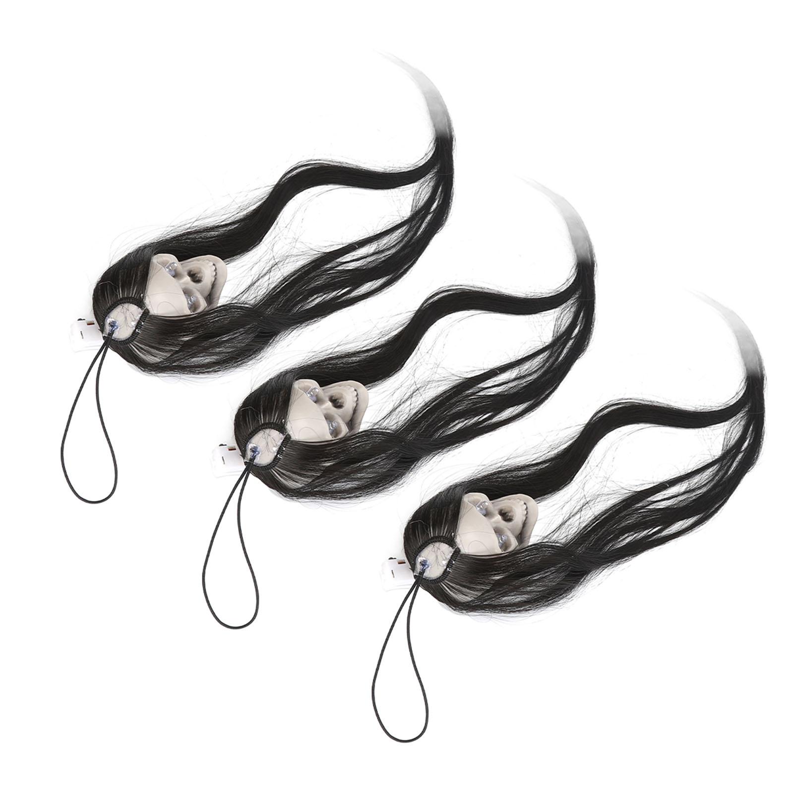 

Набор из 3 подвесных привидений на Хэллоуин, украшения со светящимися глазами, длинными волосами, скелет, страшный декор для вечеринки