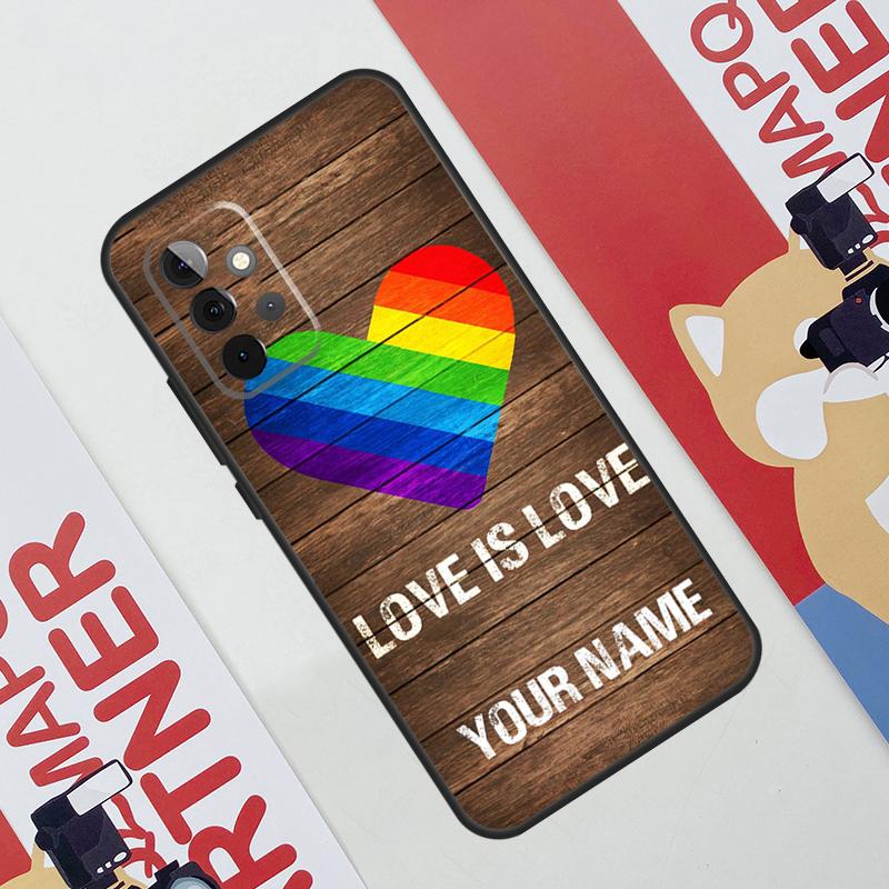 Lgbt Pride Personalised  Name Phone Case For Samsung Galaxy A53 A33 A23 A13 A52 A32 A22 A12 A51 A71 A14 A24 A34 A54 A21S