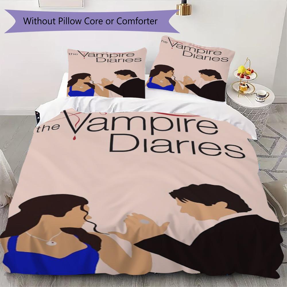 The Vampire Diaries Pattern Bedding,Quilt Set Quilt Cover Pillowcase Home Birthday Gift (1*duvet cover+2*pillowcase,without core)SSJT0917515