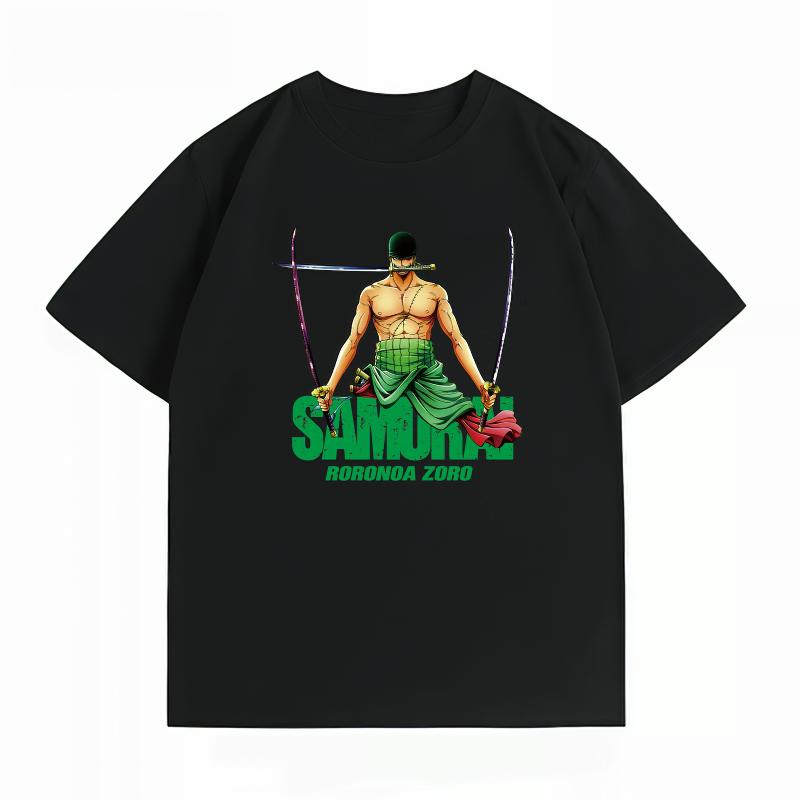 Unisexs Clothing New 100 Cotton Summer TShirt Bandai One Piece Unisexs TShirt Zoro Samurai Print Casual Unisexs TShirt S