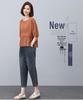 Women's Summer 2025 Casual Cotton Linen Two-Piece Set: Loose Fit Top & Nine-Point Pants for Middle-Aged Moms