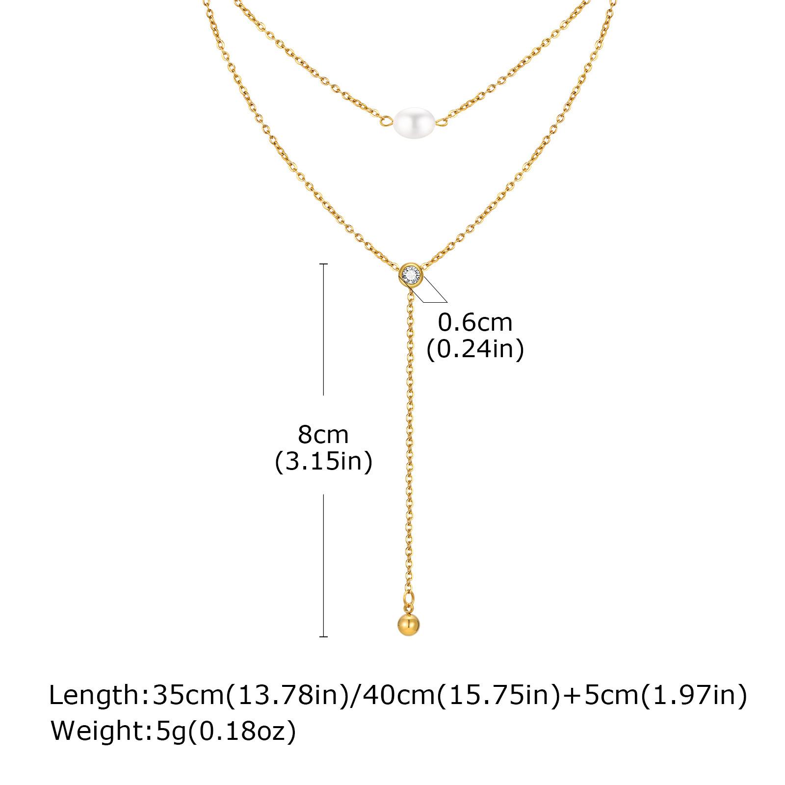 Titanium Steel Jewelry, Stainless Steel Double Chain Zircon Y-Shaped Necklace Wind Ladies Necklace Nc-1975 золотой