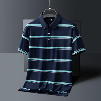 Camiseta de manga corta para hombre Camiseta a rayas de verano Polo Camisa de manga corta de verano