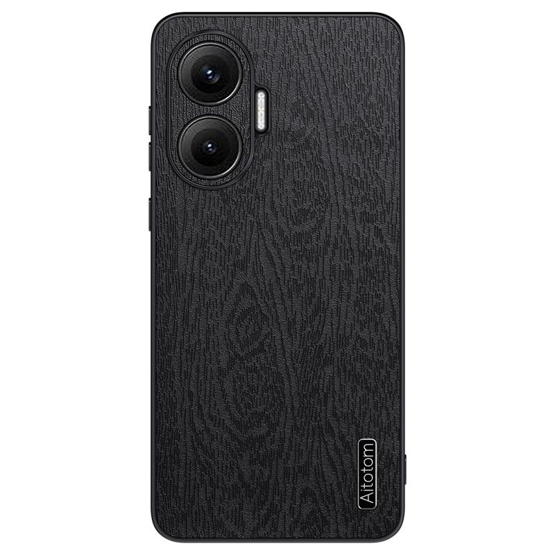 For Xiaomi Redmi Turbo 4 Pro 5G Case Wood Texture PU Leather Coated PC TPU Phone Cover